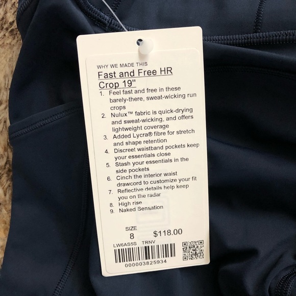 SOLD! Lululemon Fast and Free Crop 19" Leggings - Picture 7 of 8